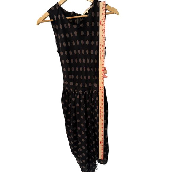 Ulla Johnson 2 Penelope Polka Dot 100% Silk Chiffon Dress $465 Sleeveless Black - Picture 6 of 10